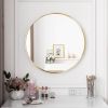Round bathroom mirror Space aluminum bathroom washstand wall-mounted mirror Nordic style light luxury simple black/gold