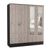 Gangi Armoire, Double Door Cabinet , Two Mirrors, Metal Hardware, Two Drawers, Rod, Six Shelves