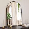 Wall-mounted makeup mirror, arched wall-mounted decorative mirror, aluminum frame bedroom bathroom creative dressing mirror, gold/black/white/silver