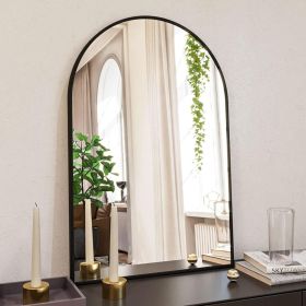 Wall-mounted makeup mirror, arched wall-mounted decorative mirror, aluminum frame bedroom bathroom creative dressing mirror, gold/black/white/silver