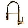 Single Handle Pull-Down Sprayer Kitchen Faucet in Gold