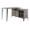 Zakwani Writing Desk; Gray Oak & Black Finish RT