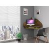 Manhattan Comfort Bradley Floating Corner Desk with Keyboard Shelf in Rustic Brown and Yellow
