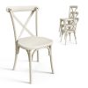 2pcs X- back Garden Plastic Folding Chair White