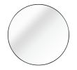 Black 32 Inch Metal Round Bathroom Mirror