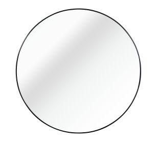 Black 32 Inch Metal Round Bathroom Mirror