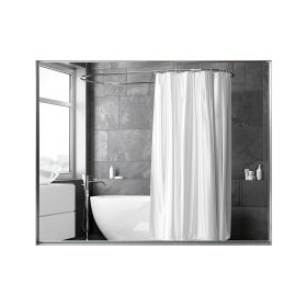 48x30inch Wall Mounted Bevel Wall Mirror For Bathroom Silver Metal Frame Decorative Rectangular Home Decor Corner Hangs Farmhouse Mirror(Horizontal &