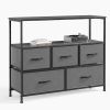 Sweetcrispy Dresser for Bedroom, Chest of Drawers, 5 Drawer Dresser, Closet Fabric Dresser with Metal Frame