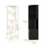 Jamesport 4-Bottle 2-Shelf Bar Cabinet Black Wengue