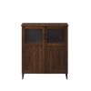 Modern Grooved-Door Accent Cabinet – Dark Walnut