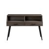 Contemporary 2-Drawer Angled Entry Table – Slate Grey