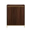 Contemporary Minimalist 2-Door Accent Cabinet – Dark Walnut