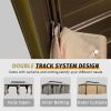 12'x20' Hardtop Gazebo, Outdoor Aluminum Frame Canopy with Galvanized Steel Double Roof, Outdoor Permanent Metal Pavilion with Curtains and Netting fo