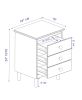 Classic 3-Drawer Solid Wood Nightstand - Caramel