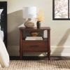 Transitional Solid Wood Spindle Nightstand – Walnut