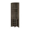 Morgana 8-Bottle 5-Shelf Corner Bar Cabinet Dark Brown