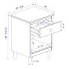 Classic 1-Drawer Solid Wood Nightstand with Cubby - Caramel