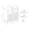 Modern Grooved-Door Accent Cabinet – Dark Walnut