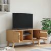 TV Stand OLDEN Brown 44.9"x16.9"x22.4" Solid Wood Pine