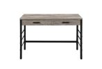 Disho Built-in USB Port Writing Desk; Light Weathered Oak & Black Finish YJ