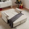 Artemax 55'' Modern Shiny Velvet Convertible Loveseat Sleeper Sofa Couch w/ 2 Lumbar Pillows