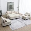 [VIDEO provided][New]Wide Seat Corduroy Modular Sectional Sofa Bed,Sleeper Couch Set with Armrest Pillow,6 Seat Free Combination Sofa with Ottomans
