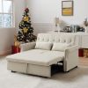 Artemax 55'' Modern Shiny Velvet Convertible Loveseat Sleeper Sofa Couch w/ 2 Lumbar Pillows