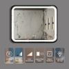 40X32 inch Bathroom Led Classy Vanity Mirror with High Lumen,Black metal frame,Dimmable Touch,Wall Switch Control, Anti-Fog