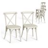 2pcs X- back Garden Plastic Folding Chair White
