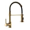 Single Handle Pull-Down Sprayer Kitchen Faucet in Gold