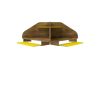 Manhattan Comfort Bradley Floating Corner Desk with Keyboard Shelf in Rustic Brown and Yellow