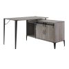 Zakwani Writing Desk; Gray Oak & Black Finish RT