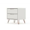 Manhattan Comfort Rockefeller 2.0 Mid-Century- Modern Nightstand with 2-Drawer in