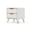 Manhattan Comfort Rockefeller 2.0 Mid-Century- Modern Nightstand with 2-Drawer in