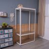 Heavy Duty Clothing Garment Rack, Freestanding Clothing Rack, Portable Closet Wardrobe with 1 Adjustable Wire shelves 1 Clothe Rod for Hanging Clothes