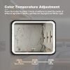40X32 inch Bathroom Led Classy Vanity Mirror with High Lumen,Black metal frame,Dimmable Touch,Wall Switch Control, Anti-Fog