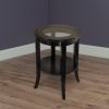 Genoa End Table; Glass Inset; one shelf