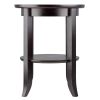 Genoa End Table; Glass Inset; one shelf