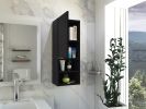Kingston Rectangle 2-Shelf Medicine Cabinet Black Wengue