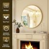Round bathroom mirror Space aluminum bathroom washstand wall-mounted mirror Nordic style light luxury simple black/gold