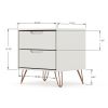 Manhattan Comfort Rockefeller 2.0 Mid-Century Modern 2-Drawer Nightstand in Off White