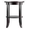 Genoa End Table; Glass Inset; one shelf