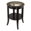 Genoa End Table; Glass Inset; one shelf