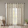 Fretwork Print Grommet Top Window Valance Beige/Grey 50x18"