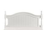 Classic White Finish 1pc Full Size Poster Bed Wooden Traditional Bedroom Furniture Unique Style Headboard Footboard