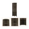 Morgana 8-Bottle 5-Shelf Corner Bar Cabinet Dark Brown