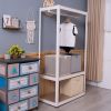 Heavy Duty Clothing Garment Rack, Freestanding Clothing Rack, Portable Closet Wardrobe with 1 Adjustable Wire shelves 1 Clothe Rod for Hanging Clothes