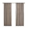 Plaid Rod Pocket and Back Tab Curtain Panel with Fleece Lining(Only 1 Pc Panel)