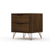 Manhattan Comfort Rockefeller 2.0 Mid-Century- Modern Nightstand with 2-Drawer in Brown