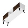 Manhattan Comfort Doyers 53.15 Mid-Century Modern TV Stand in White and Nut Brown
